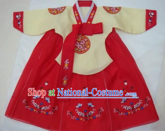 Korean Classic 100_ Handmade Lucky Red Hanbok for Children