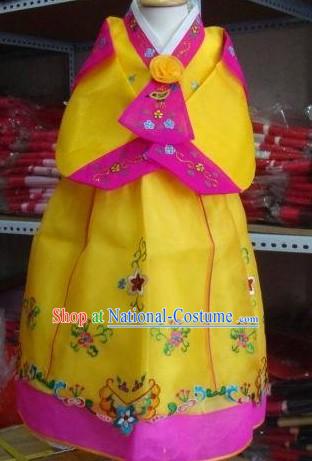 Korean Traditional Handmade Hanbok for Children Girls _yellow_