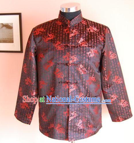 Chinese Classical Hand Embroidered Pureple Dragon Blouse