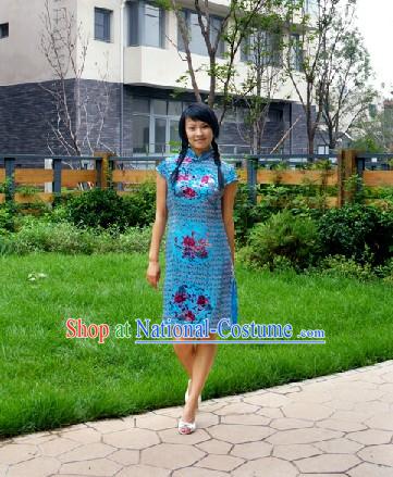 Stunning Phoenix Tail Flower Cheongsam _Qipao_