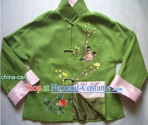 Chinese Classical Handmade and Painted Birds Mandarin Dress for Women