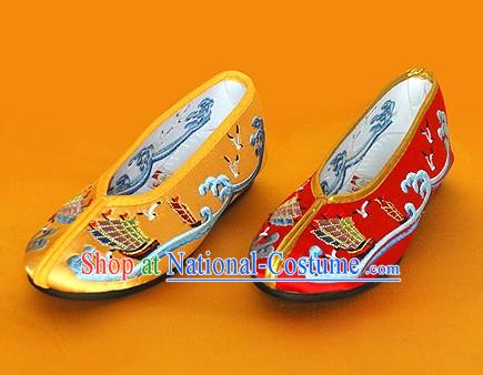 Chinese Classic Handmade Embroidered Shoes for Children - Sea World