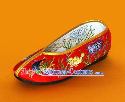 Chinese Classic Handmade Embroidered Shoes for Children - Sea World