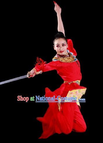 Chinese Classic Lucky Red Women Hero Costumes