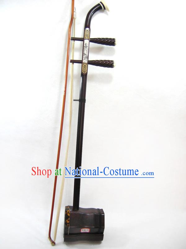 Traditional Snakeskin and Red Sandal Wood Two-stringed Chinese Fiddle Complete Set