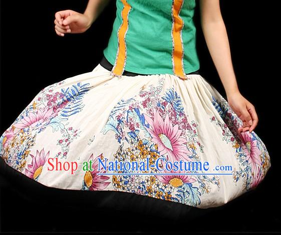 Handmade Unique Design Flower World Short Skirt