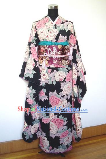 Japanese Traditional Kimono Dress - Peony