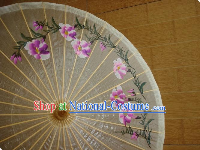 Chinese Classic Transparent Hand Painted Umbrella - Morning Glory