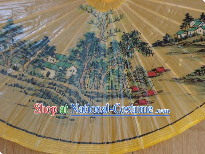 Traditional Chinese Hand Beach, Rain and Sun Umbrella - Jiangnan Village