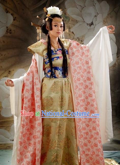 Ancient Tang Dynasty Chinese Princess Dance Costume and Accessories Set