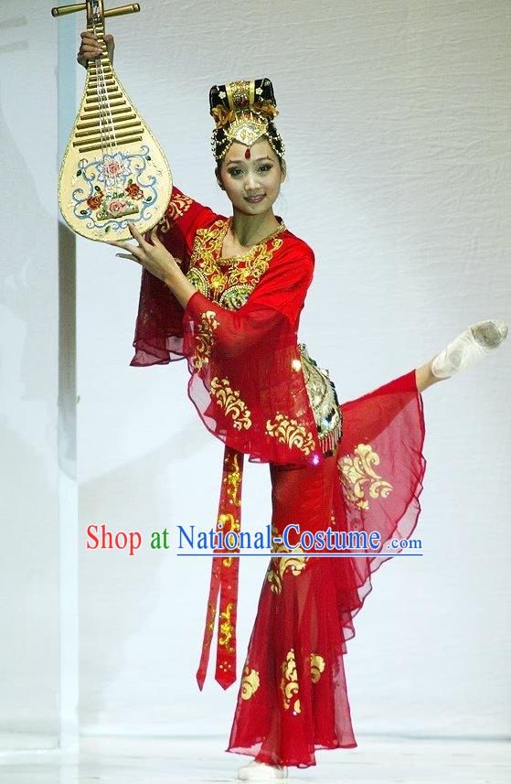 Chinese Classic Tang Dynasty Ancient Palace Dance Costumes Complete Set for Women