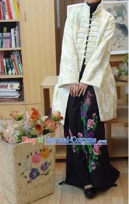 Chinese Classic Mandarin Collar Flower Field Cotton Blouse