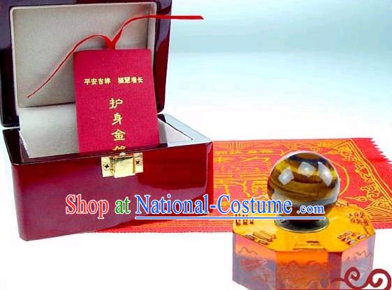 Chinese Feng Shui Amber Krocodylite Eight Diagrams Ball _good luck_