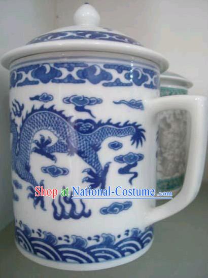 Chinese Classic Jing De Zhen Ceramic Dragon Cup