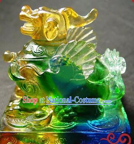 Chinese Classic Colored Glaze Pi Xiu Statue _good luck and safe_