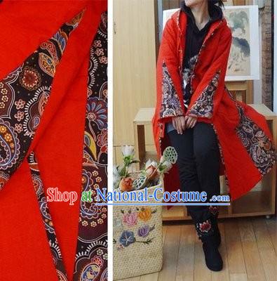 Supreme Chinese Traditional Warm Ruler s Seal Pattern Long Outercoat for Women