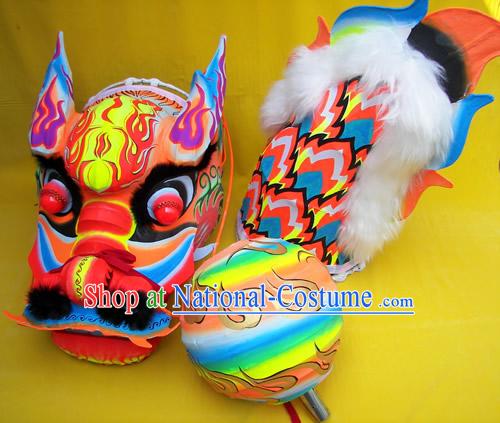 Chinese Classic Luminous Dragon Dance Equipments Complete Set _blue_