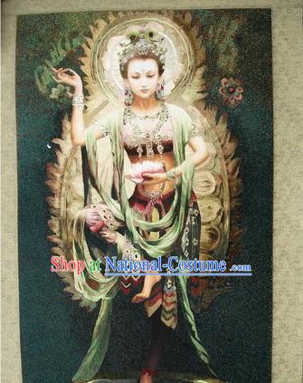 Supreme Chinese All Hand Embroidery Handicraft - Dancing Kwan-yin