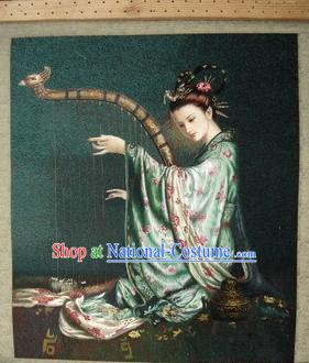 Supreme Chinese All Hand Embroidery Handicraft - Harp Fairy