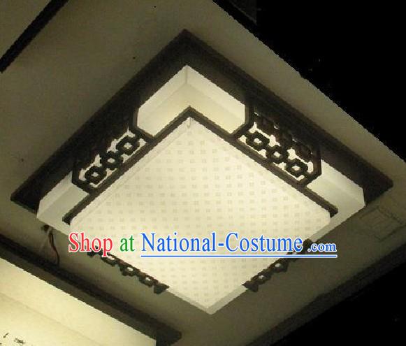 Chinese Classical Hand Made Parchment and Wood Ceiling Lantern