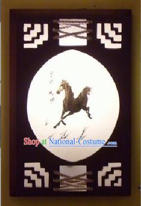 Chinese Traditional Wood and Parchment Ceiling Lantern - Horse Win Speedy Success