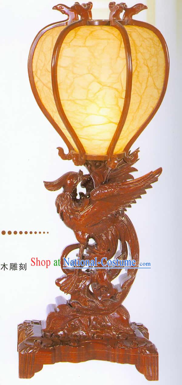 30 Inches Height Marvellous Chinese Hand Carved Wooden Phoenix Guest Room Lantern