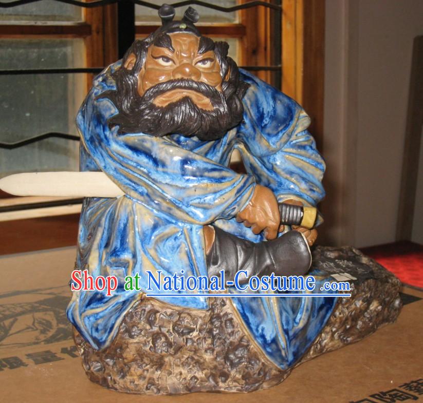 Chinese Classic Shiwan Ceramics Statue  - Zhong Kui _The God that Catches Ghosts_