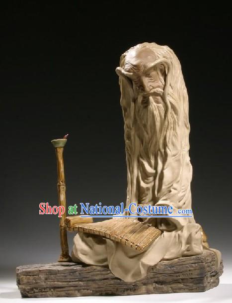 Chinese Classic Shiwan Ceramics Statue Arts Collection - Laozi Reading