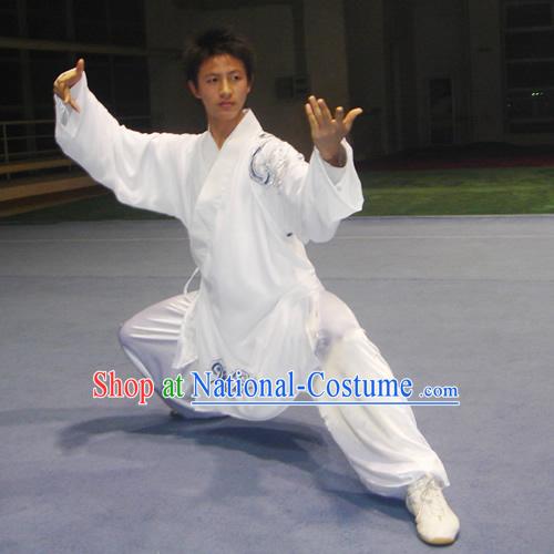 Chinese Traditional Tai Chi Kung Fu Embroidery Cloud Performance Uniform Set for Men