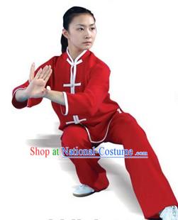 Chinese Traditional Silk and Cotton Kung Fu Uniform for Women