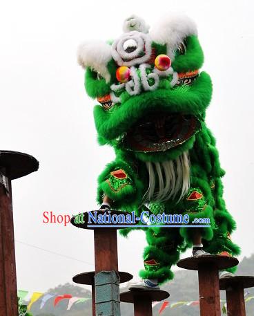 White Eyebrow Sheep Fur Lion Dance Costume Complete Set