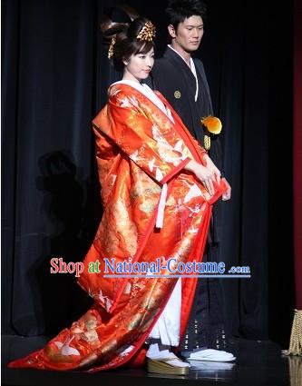 Traditional Japanese Japanese Wedding Kimono Full Set for Bride