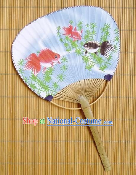 Japanese Traditional Goldfish Circular Fan