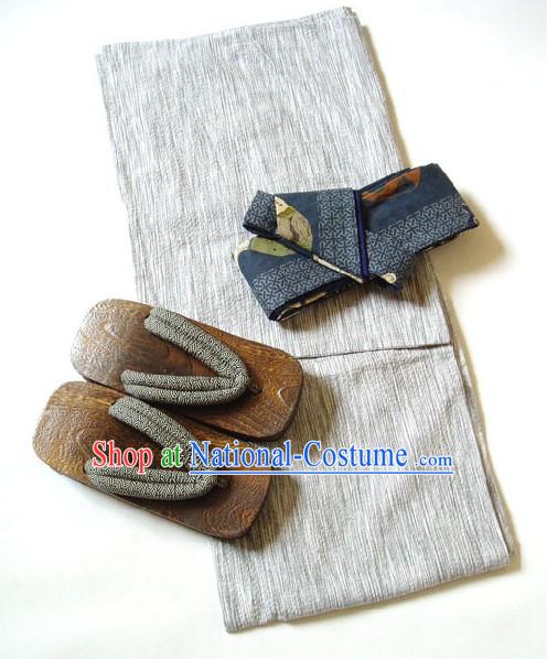 Traditional Japanese Kimono and Geta Full Set for Men