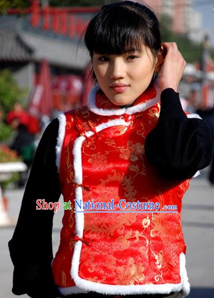 Happy Chinese New Year Lucky Red Cotton Jacket