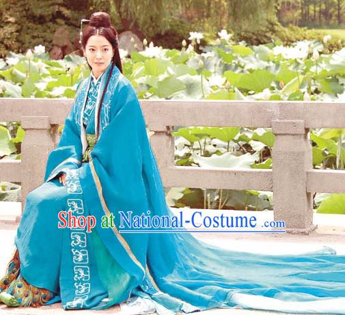 Chinese Qin Dynasty Period Costume The Myth Ancient Princess Costumes Complete Set for Women