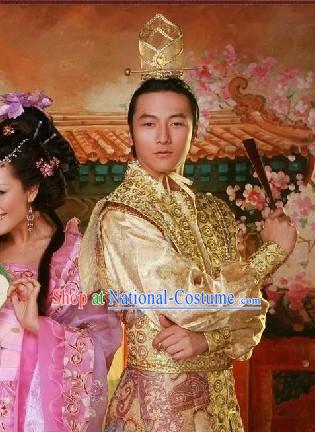 Chinese Ancient Prince Costumes and Hat Complete Set