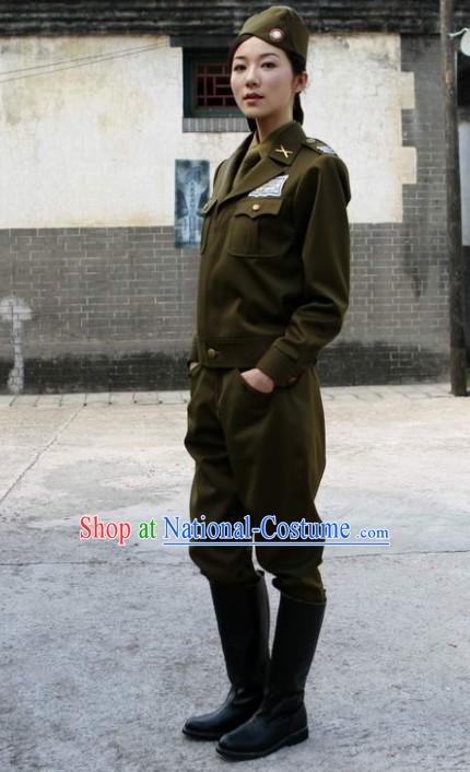 Secret Agent Army Costumes and Hat Complete Set