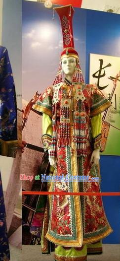 Mongolian Classic Lucky Red Costume for Women