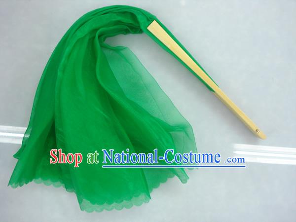 Chinese Traditional Green Silk Dance Fan