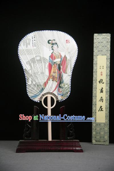 China Ancient Palace Paper Fan with Fan Base and Fan Box