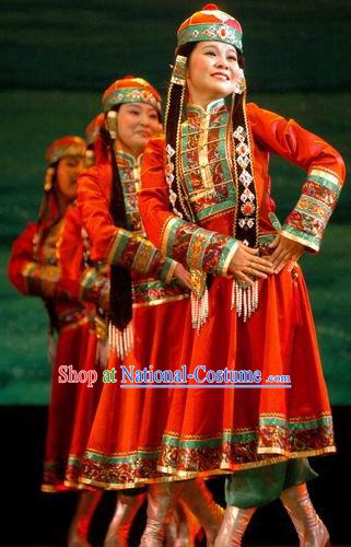 Traditional Mongolian Dance Costume Complete Set