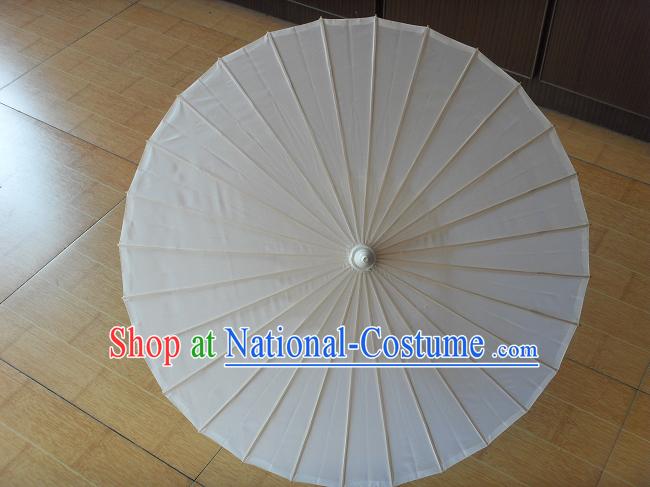 Chinese Hand Made White Silk Umbrella