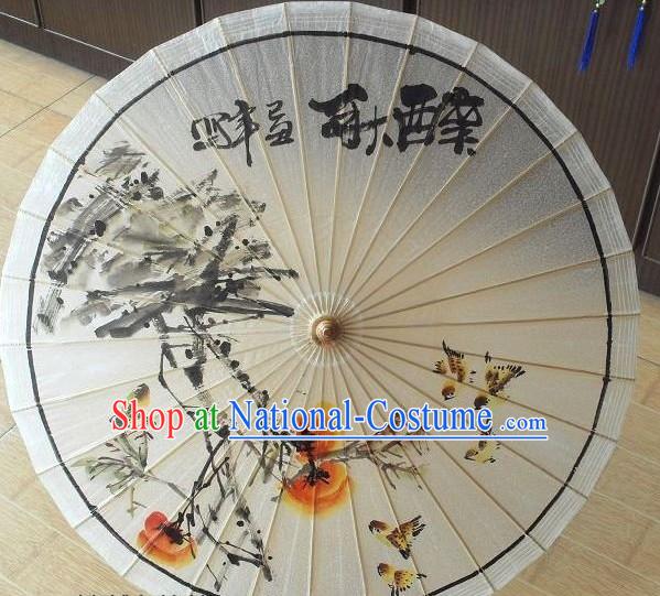 Chinese Hand Made and Painted Autumn Umbrella