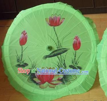 Chinese Lotus Silk Dance Umbrella