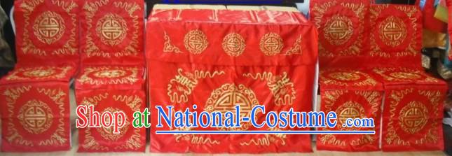 Chinese Wedding Chair and Desk Covers Wedding Stage Decoration Complete Set