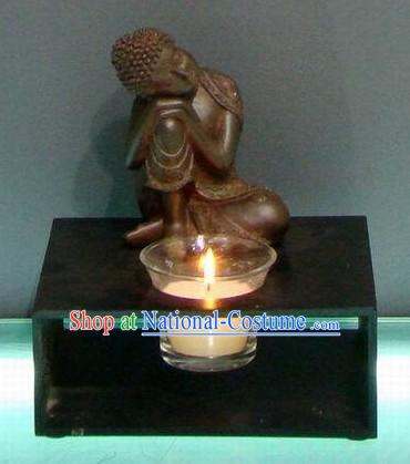 Southeast Asia Thai Arts Sleeping Buddha Candlestick