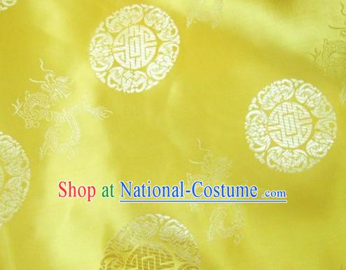 Chinese Gold Dragon Brocade Fabric