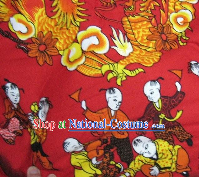 Hundreds of Children Chinese Cotton Fabric