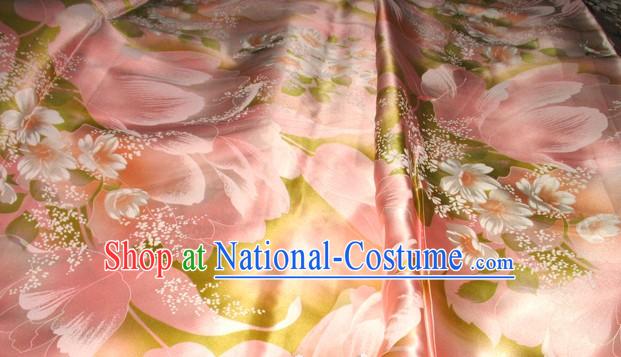 Romantic Pink Flower Silk Fabric